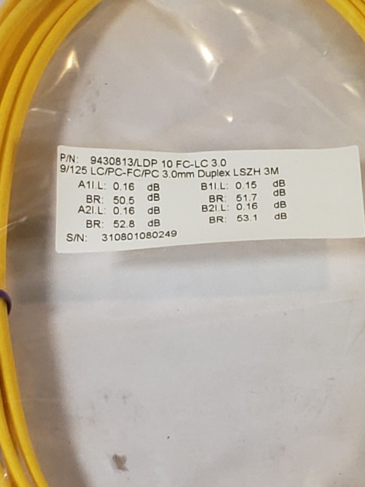 10X Jarretiere fiber optic 3MM 3M duplex 9/125 LC/PC - FC/PC DUPLEX LSZH