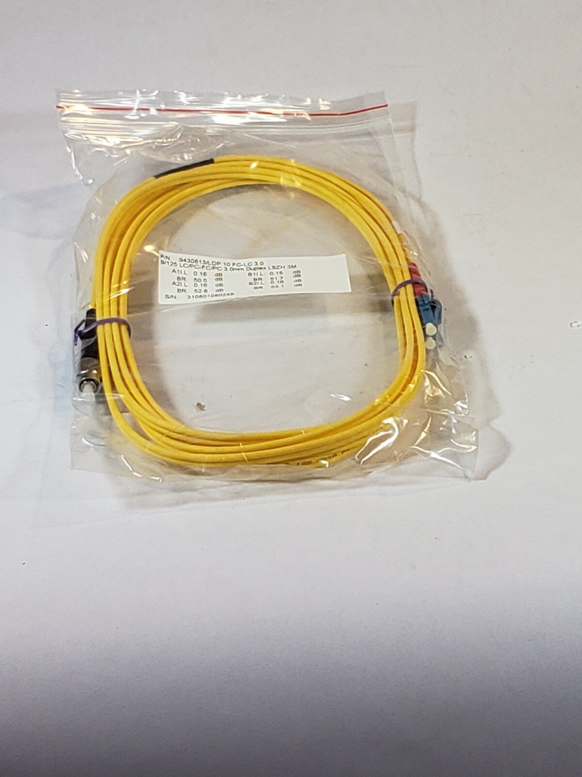 10X Jarretiere fiber optic 3MM 3M duplex 9/125 LC/PC - FC/PC DUPLEX LSZH