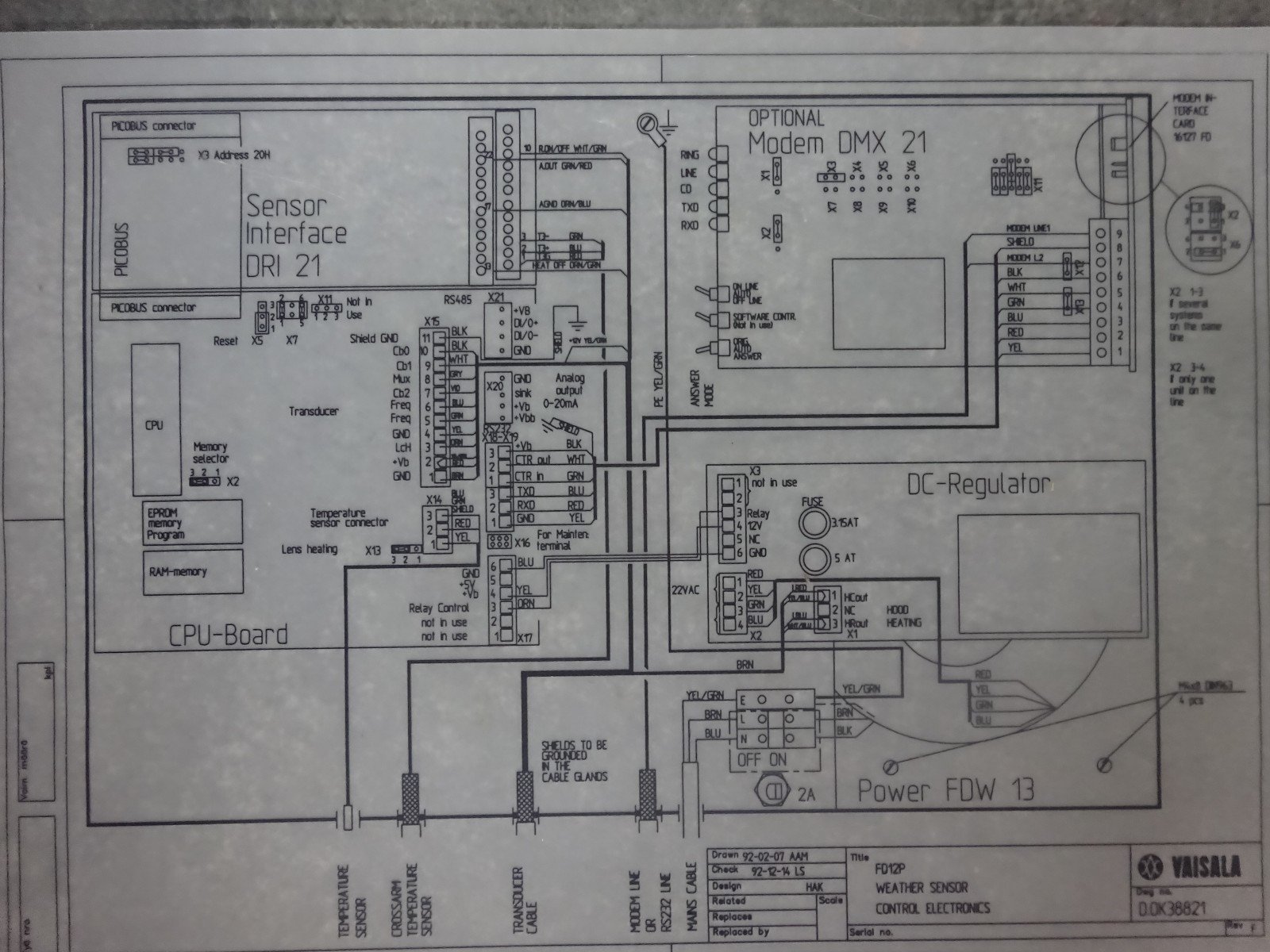 fdb12 electronic box with pcb for Vaisala weather sensor fd12p FD12
