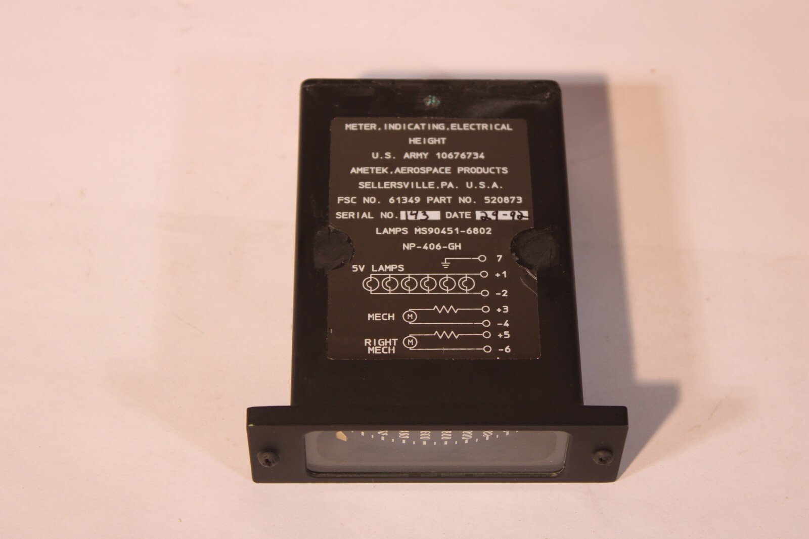 Ametek Meter Indicating Electrical Height 10676734 NEW BOXED