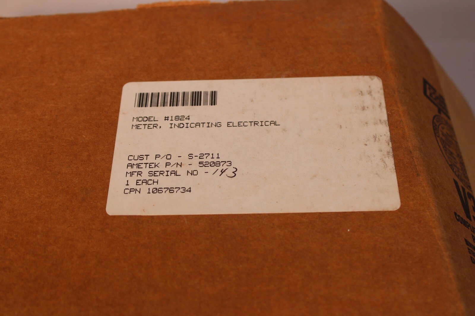 Ametek Meter Indicating Electrical Height 10676734 NEW BOXED