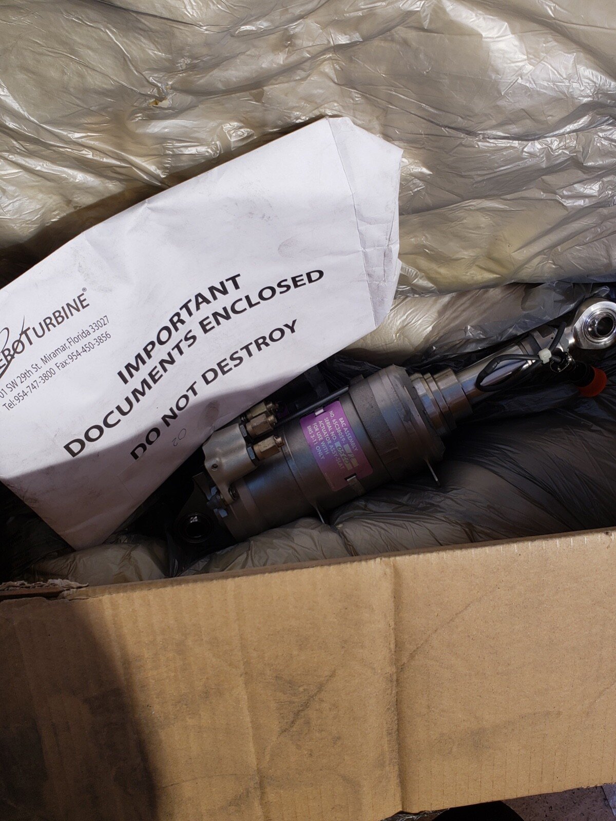 ACTUATOR ASSY SLAT 65C38059 -12 BMS 3-11 AIRCRAFT